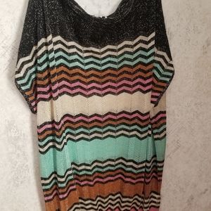 Saks Glitter Cold Shoulder Top